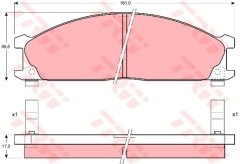 DİSK FREN BALATASI ÖN NAVARA 1990 NP300 2008 PATHFINDER 1986-2004-PICK UP 1985 TERRANO 1 1986-199