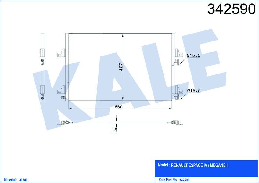 KLİMA KONDENSERİ ESPACE 4-MEGANE 2 AL-AL