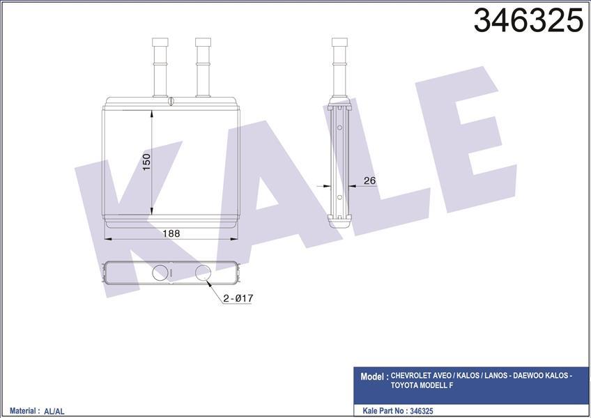 KALORİFER RADYATÖRÜ CHEVROLET AVEO 06- / KALOS 05- - ALEMİNYUM
