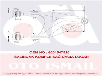 ALT SALINCAK SAĞ LOGAN I 1.2- 06=> 1.6 16V-1.5 DCI 06=>SANDERO 1.5DC