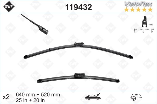 SİLECEK SÜPÜRGESİ ÖN AUDI A6-A7-A8 2010 640 x 520 mm