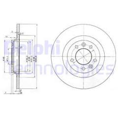 ARKA FREN AYNASI P407 04>11 P508 10>18 P607 00>11 RCZ 10>15 C5 08>17 290x12x35x5DL DOLU
