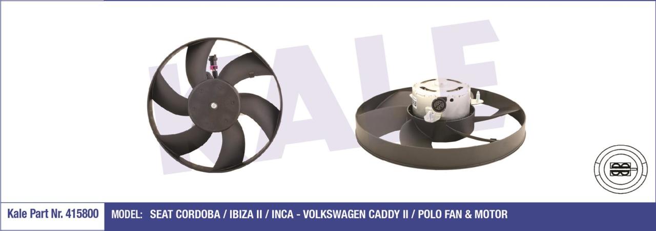 FAN MOTORU SOL SEAT CORDOBA-IBIZA 2-INCA-VW CADDY 2-POLO 250W-300mm