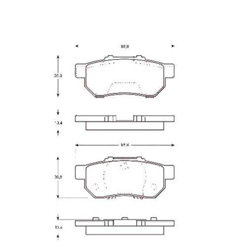 ARKA BALATA CIVIC 1.6İ 1.6 VTI 94/00 HONDA JAZZ 08 ACCORD 3 85-89 0986TB2121