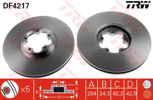 ÖN FREN AYNASI TRANSİT V184 00 ARKADAN ÇEKİŞLİ 294x24.5x5DLxHAVALI