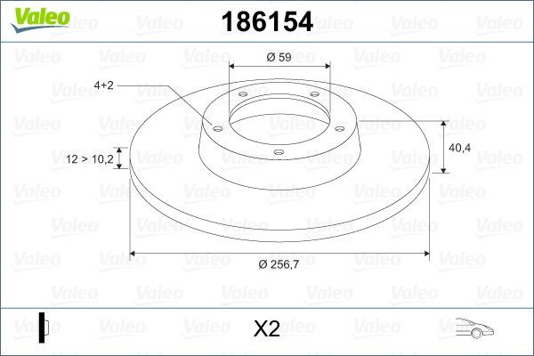 ON FREN DISKI TEMPRA-TIPO-MAREA-BRAVA-BRAVO 96 ALFA ROMEO 145-146 LANCIA DELTA-YPSILON 257x12x4DL