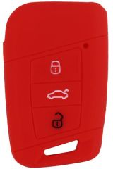 KONTAK ANAHTAR KUMANDA KORUYUCU KILIF SİLİKON KIRMIZI VW PASSAT B8-SKODA SUPERB-SEAT ARONA