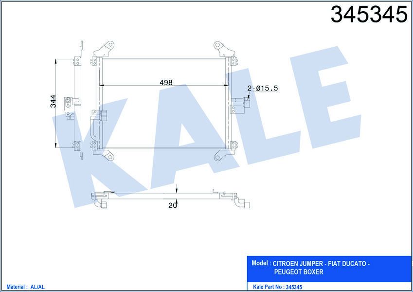 KLİMA KONDENSERİ DUCATO-BOXER-JUMPER 94-06 506x349x22 AL/AL