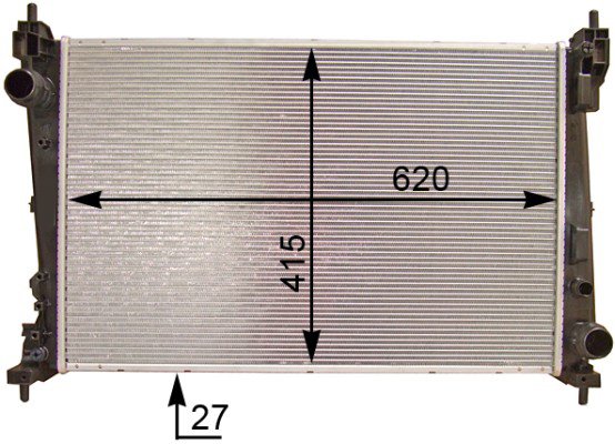 RADYATÖR CORSA D 05 PUNTO 05 BRAVO 2 07 1.3 JTD-1.7CDTI MEK AC KLİMASIZ 620x398x22