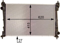 RADYATÖR CORSA D 05 PUNTO 05 BRAVO 2 07 1.3 JTD-1.7CDTI MEK AC KLİMASIZ 620x398x22