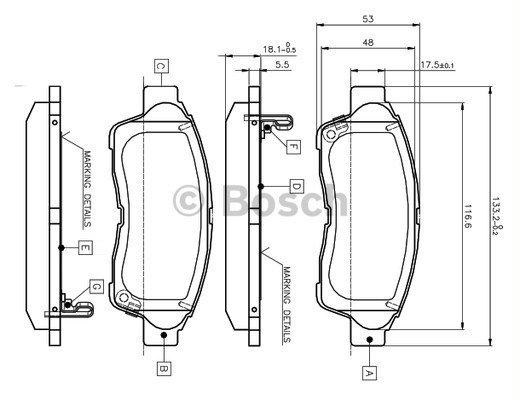 ÖN BALATA COROLLA 92-97 CARINA 93-97 RAV4 2.0 94-00 CAMRY 2.2 92-01 0986TB2222