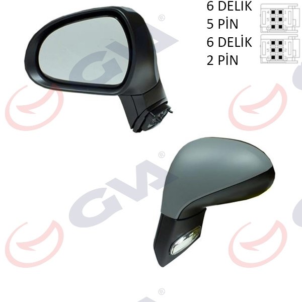 DIŞ DİKİZ AYNASI SOL 207 06 ELEKTRİKLİ ISITMALI SİNYALLİ ASTARLI KONVEKS VM-6207EHPL