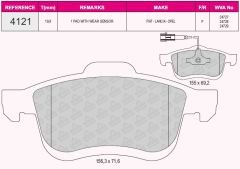 ÖN BALATA DOBLO 1.4 1.3D 1.6D 2.0D 10 COMBO 1.4 12 1.3CDTİ 12 1.6CDTİ 12 2.0CDTİ 12