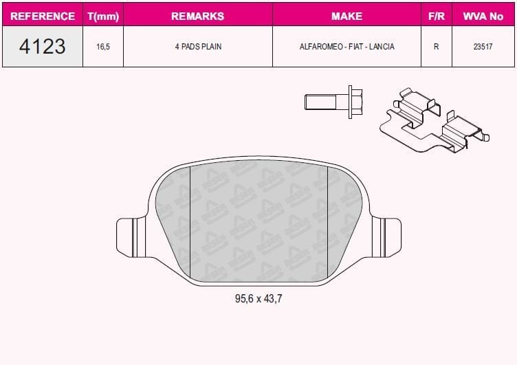 ARKA BALATA LINEA TÜM MODELLER ALFA 147 01 156 97-03 GT 03-10