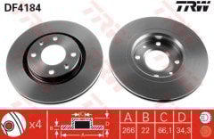 ÖN FREN AYNASI CORSA F-301-307-206-207-PARTNER-BERLINGO-C-ELYSEE-C2-C3 02 C5-C4 266x22x4DLxHAVALI CROSSLAND X-DS3-2008-1007-208 4249.G1-4246.W1-4246.W7-4246.W7
