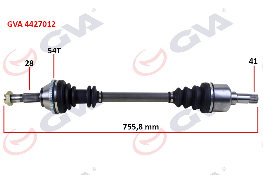 KOMPLE AKS SOL DUCATO-BOXER-JUMPER 2.5TDI 94-02 ABS Lİ 54DİŞ 755mm