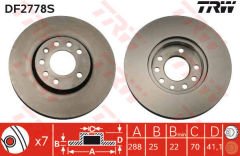 ÖN FREN AYNASI VECTRA B 96 02 SAAB 9-2/9-3 93 03 288x25x7DLxHAVALI 32025723-569357-93182306