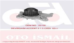 DEVİRDAİM SU POMPASI HYUNDAI ACCENT GETZ 1.5L D3EA CRDİ 02-05 / SANTAFE 2.2L CRDİ 06-09 / SONATA 2.0L D4EA CRDİ DİZEL 06-11