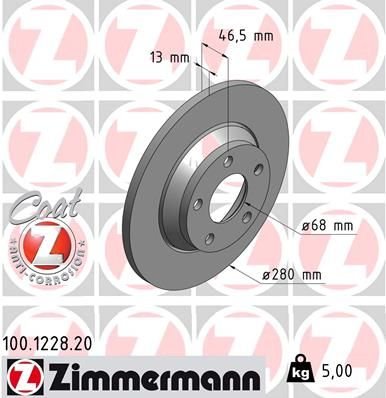 ÖN FREN AYNASI AUDI A4 1.6-1.9TDI 95/11.00 A4 Avant 1.6-1.8 20V-1.9TDI 95/9.01 280x13x5DL 986478615-DF2730