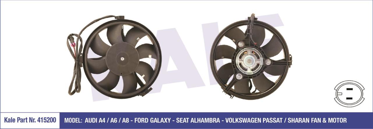 FAN MOTORU DAVLUMBAZLI AUDI A4-A6-A8-FORD GALAXY-SEAT ALHAMBRA-VW PASSAT-SHARAN 300W-280mm