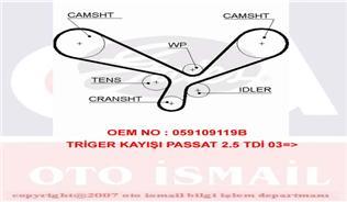 x TRİGER KAYIŞI 207x300 VW PASSAT 2.5 TDI 24V 03-05 AUDI A4 A6 A8 2.5TDI SKODA SUPER B 2.5TDI CT