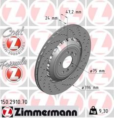 FREN DİSKİ ARKA SAG BMW M5 F10 M6 F12 F13 F06 HAVALI DELIKLI CIFT PARCALI
