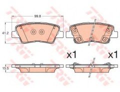ARKA FREN BALATA HYUNDAI i20 1.2L G4LA 15-20 1.4L G4LC 15-18 1.4L D4FC CRDi 15-18 / ELANTRA 1.6L D4FB G4FG 16-> / KIA SOUL 1.6L D4FB 14-> / SPORTAGE 1.6L G4FD G4FJ T-GDI 15-> 1.6L D4FE 18-> delikli