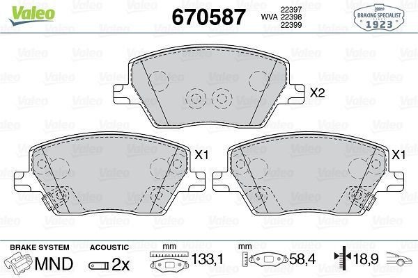 ON BALATA FIAT EGEA 16 1.0 1.3 MTJ 1.4 1.6 1.6D K:19 mm G:133 mm Y:58.5 mm KÜÇÜK TİP