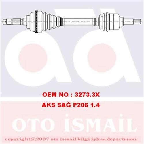x AKS ÖN SAĞ P206 1.1-1.4 98 ABS SİZ