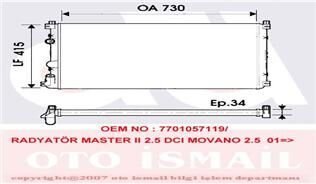 RADYATÖR MASTER 2-MOVANO 01> 2.5DCI G9U AC KLİMASIZ MEK 730x414.5x34