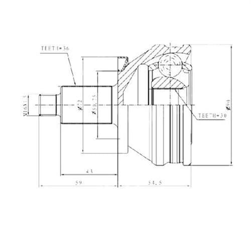 AKS KAFASI DIŞ POLO-CORDOBA-FABIA 1.2 TDI-1.4 TDI AMF-BNV-BNM-CFWA 303557