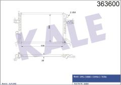 SU RADYATÖRÜ OPEL CORSA C 1.4 1.8 00 COMBO 1.6 1.6CNG 01 TIGRA 1.8 04 MT AC NAC BRAZING 538x358x26 95513833-9196689