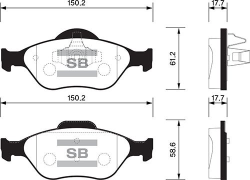 ÖN BALATA FIESTA 1.4TDCİ ABSLİ 00 FUSION 02 MAZDA 121 96 MAZDA 2 03