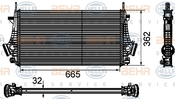 TURBO RADYATÖRÜ INTERCOOLER INSIGNIA A 09 17 1.6 CDTI LET-DTH-DTJ 2.0 DTH-NFT-NHT-DTR AL/PL/BRZ 2.8 NET-NER 665x361.7x32