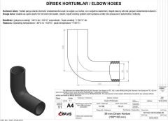 38mm x 48mm 10cm x 10cm DİRSEK HORTUMU SICAK ve SOĞUK SU KULLANIMI İÇİN