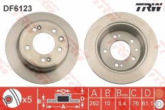 ARKA FREN AYNASI HYUNDAI İ30 07-11 -İX35 10 KIA CEED-PRO CEED 08-13 -SPORTAGE 10 262x10x76 5-2-1D