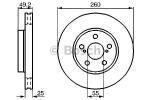 ÖN FREN AYNASI AVENSIS 1.6 VVTİ-1.8 VVTİ İE-2.0D-2.0TD 97-2.03 260x25x5DLxHAVALI