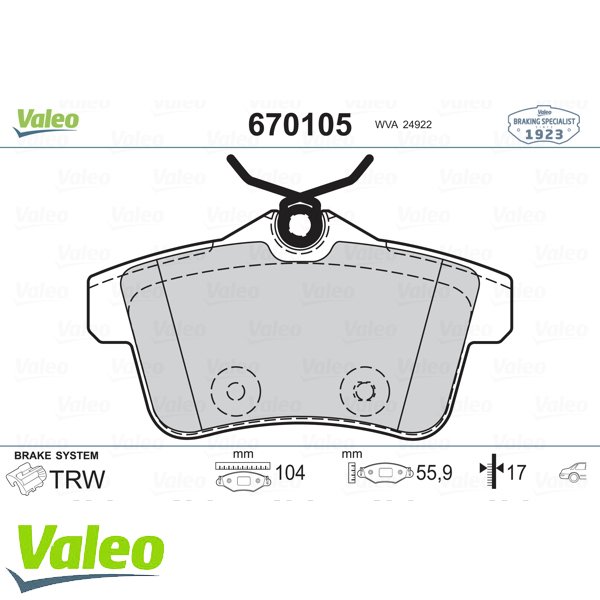 ARKA FREN BALATASI PEUGEOT P3008 09>16 P5008 09>17 P508 10>18 P308 GTI-RZC 10>14 CITROEN C4 09>16 DS4-DS5 11>15