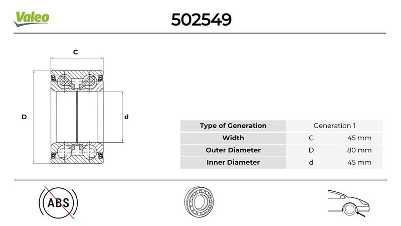 ON TEKERLEK RULMANI KIT VW California 2.5 1998.05>2003.04