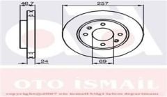 ÖN FREN DİSKİ HAVA KANALLI HYUNDAI ELANTRA 1.6L benzinli 01-03 / MATRIX 1.6L G4ED benzinli 01-> 1. 5L D4FA CRDi dizel 05-> 257 çap x 4 bijon - Takım disk fiyatıdır
