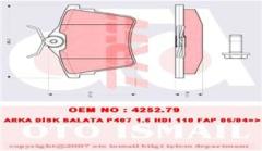 ARKA FREN BALATASI PEUGEOT P407 1.6 HDI 1.8-2.0 04 607 00 CITROEN C5 08