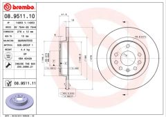 ARKA FREN AYNASI VECTRA C 02 SIGNUM 03 SAAB 9.3 02 CROMA 05 278x12x5DL DOLU