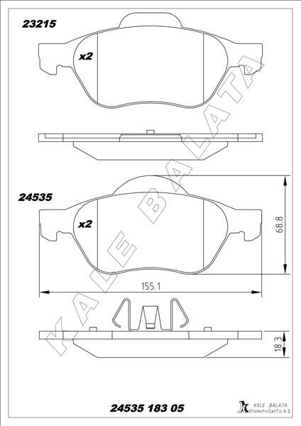 ÖN BALATA MEGANE 2 02 SCENIC 2 02 CLIO 3 05 1.5dCi 1.6 16V 2.0 16V