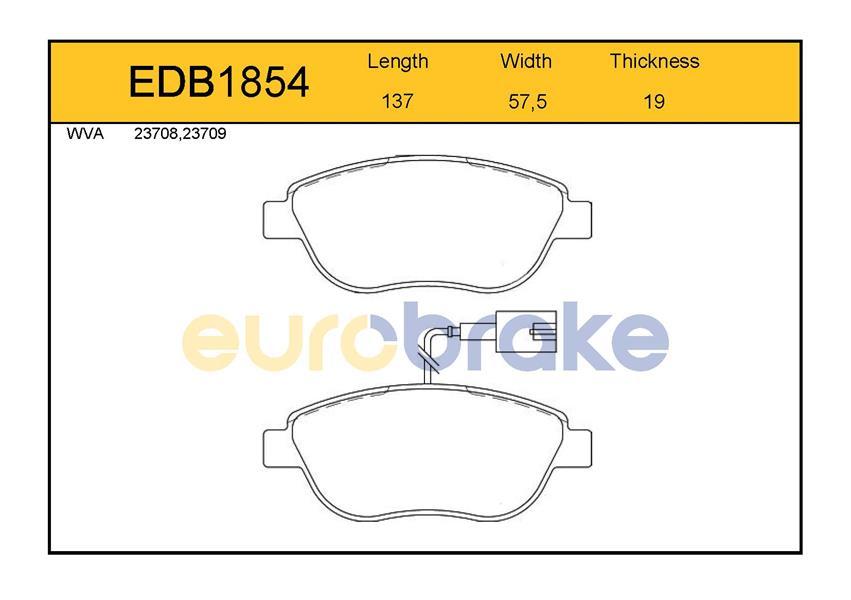 ÖN BALATA PUNTO EVO 1.3-1.4-1.6D MTJ 09 500-500C 1.3DMJ 10 GRANDE PUNTO 1.6DMTJ 09 İKAZ KABLOLU GDB1829-FDB1467W-LP2240