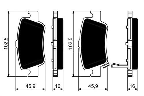 ARKA FREN BALATA TOYOTA AURIS. COROLLA 1.33L 1.6L 1NR-FE 1ZR-FAE NRE180 ZRE181 ZRE185 12- 1.4L 1ND-FTV D-4D NDE150 NDE180 07-