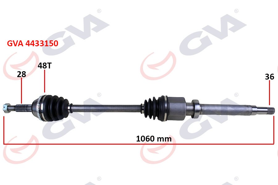KOMPLE AKS SAĞ TRANSİT V347 2.2-2.4 TDCİ 06- ABS Lİ 48DİŞ 1060mm İNCE MİL