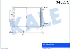 KLİMA KONDENSERİ NISSAN X-TRAİL DİZEL-BENZİN 07 642X388X16 OTO.-MEK. AL/AL
