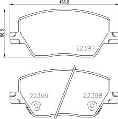 ON BALATA FIAT EGEA 16 1.0 1.3 MTJ 1.4 1.6 1.6D K:19 mm G:133 mm Y:58.5 mm KÜÇÜK TİP