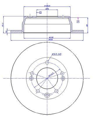ARKA FREN AYNASI HYUNDAI İ30 07-11 -İX35 10 KIA CEED-PRO CEED 08-13 -SPORTAGE 10 262x10x76 5-2-1D
