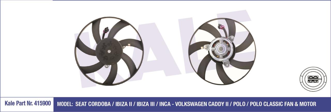 FAN MOTORU DAVLUMBAZLI SAĞ SEAT CORDOBA-IBIZA 2-3 VW CADDY 2-POLO-POLO CLASSIC 120W-302mm